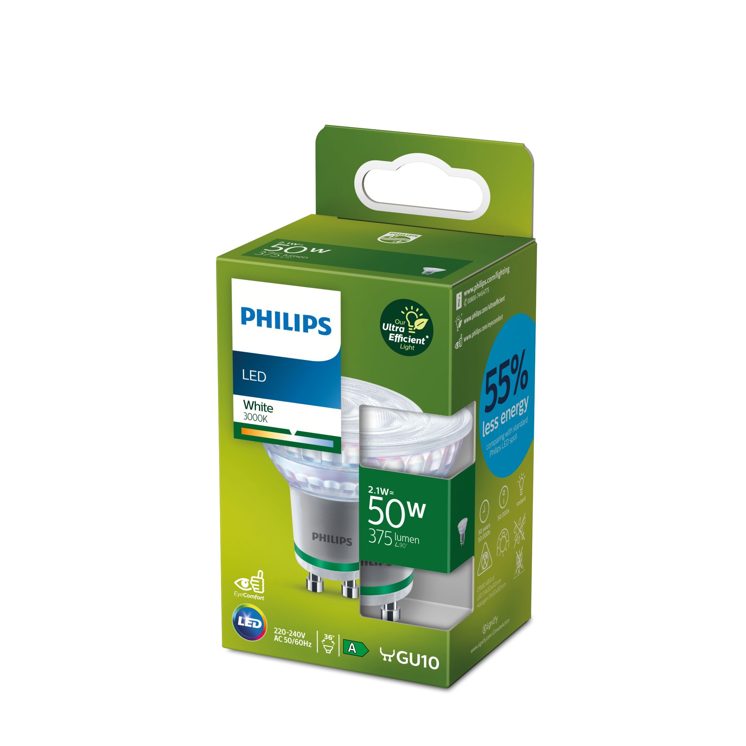 PHILIPS žárovka LEDClassic 50W GU10 WH 36D ND UE SRT40 
