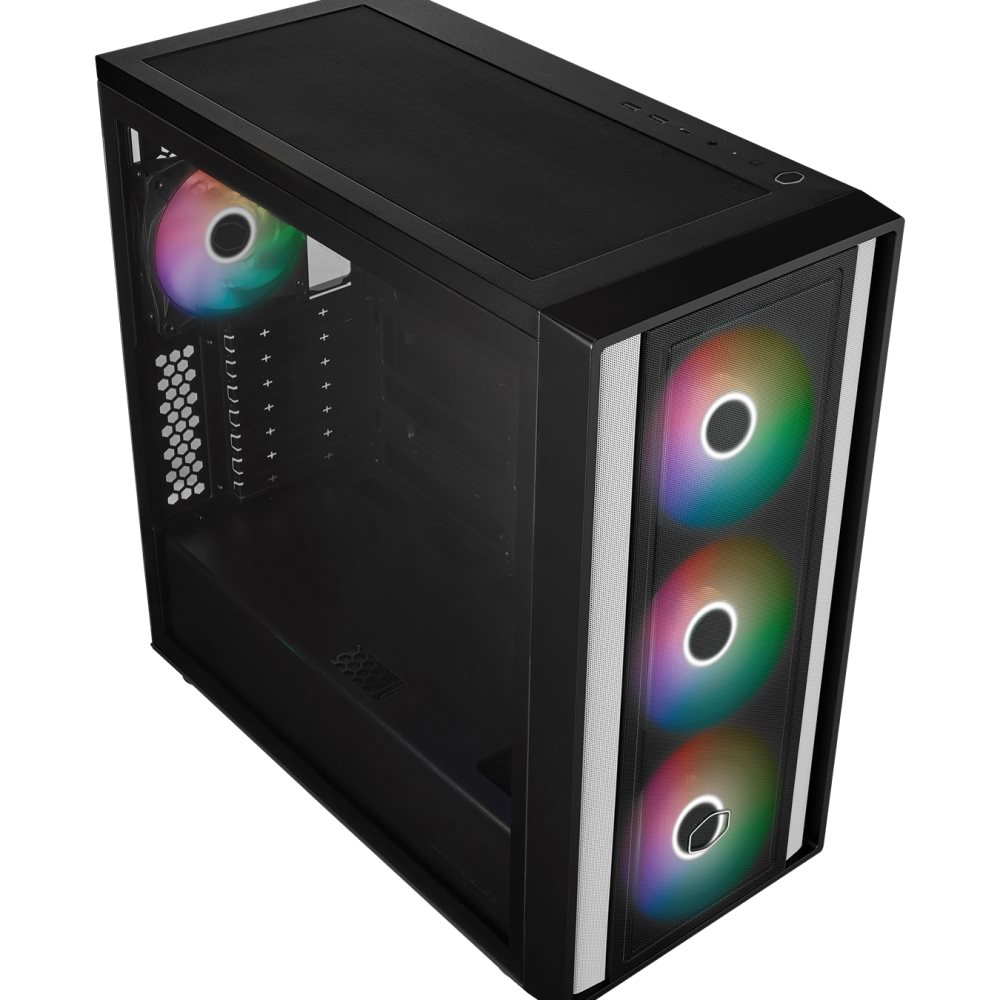 Cooler Master case MasterBox 600,  ATX,  Průhledná bočnice,  3x 140mm ARGB Fan,  1x 120mm ARGB Fan,  ARGB Hub,  Černá1 
