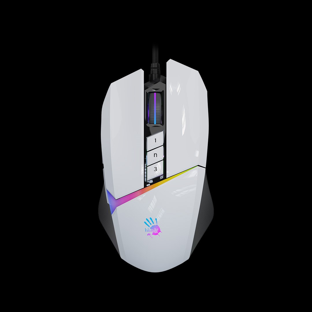 A4tech Bloody Myš W60 Max Activated,  podsvícená herní myš,  12000 DPI,  USB,  Bílá0 