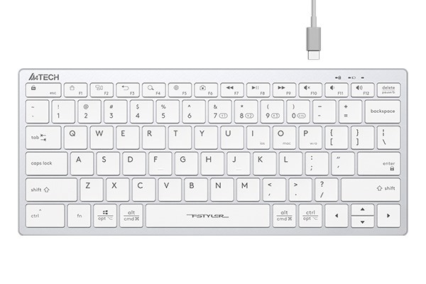 A4tech Klávesnice FBX51C,  kancelářská klávesnice,  membránová,  bezdrátová,  CZ/ SK,  Bílá0 