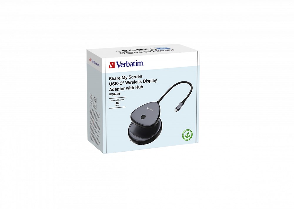 VERBATIM Display Adapter WDA-02 Share My Screen 4K,  USB-C hub4 