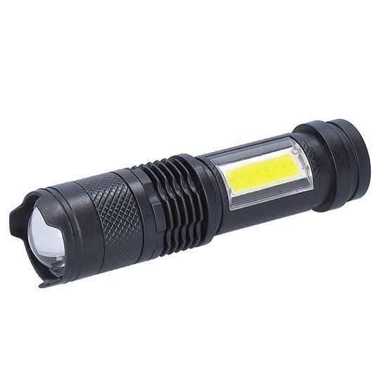 Solight LED nabíjecí kapesní svítilna se zoomem,  100lm + 70lm,  Li-Ion,  USB,  černá5 