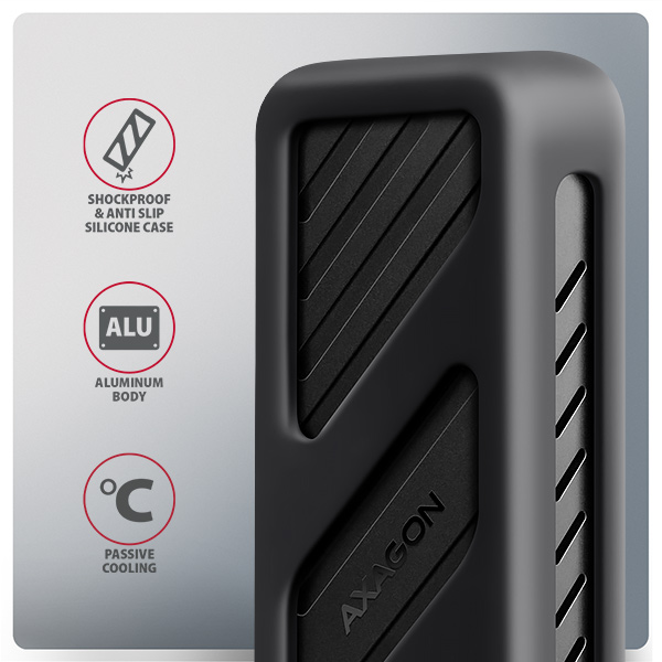 AXAGON EEM2-20G,  USB-C 20Gbps - M.2 NVMe SSD kovový ARMORED box5 