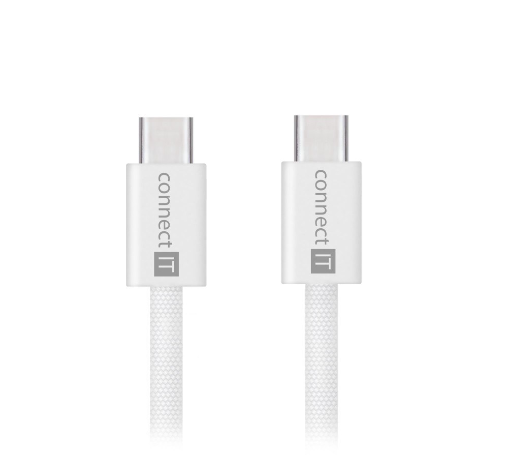 CONNECT IT Wirez USB-C -> USB-C, 60 W, 1m, bílá1 