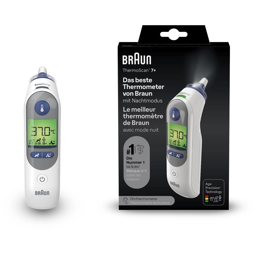 Braun ThermoScan 7 plus IRT6525WE bezkontaktní teploměr,  ušní,  displej,  noční režim,  paměť pro 9 měření1 