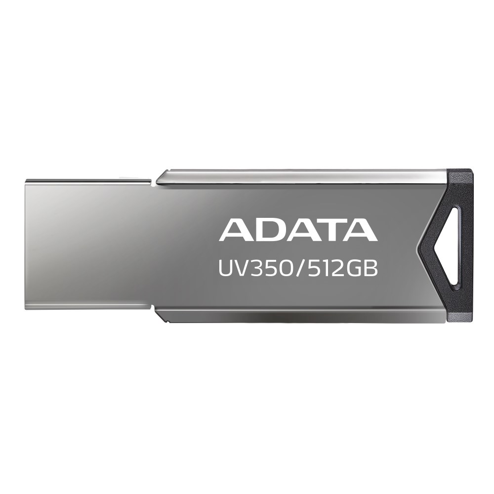 ADATA Flash Disk 512GB UV350,  USB 3.2 Dash Drive,  tmavě stříbrná textura kov0 