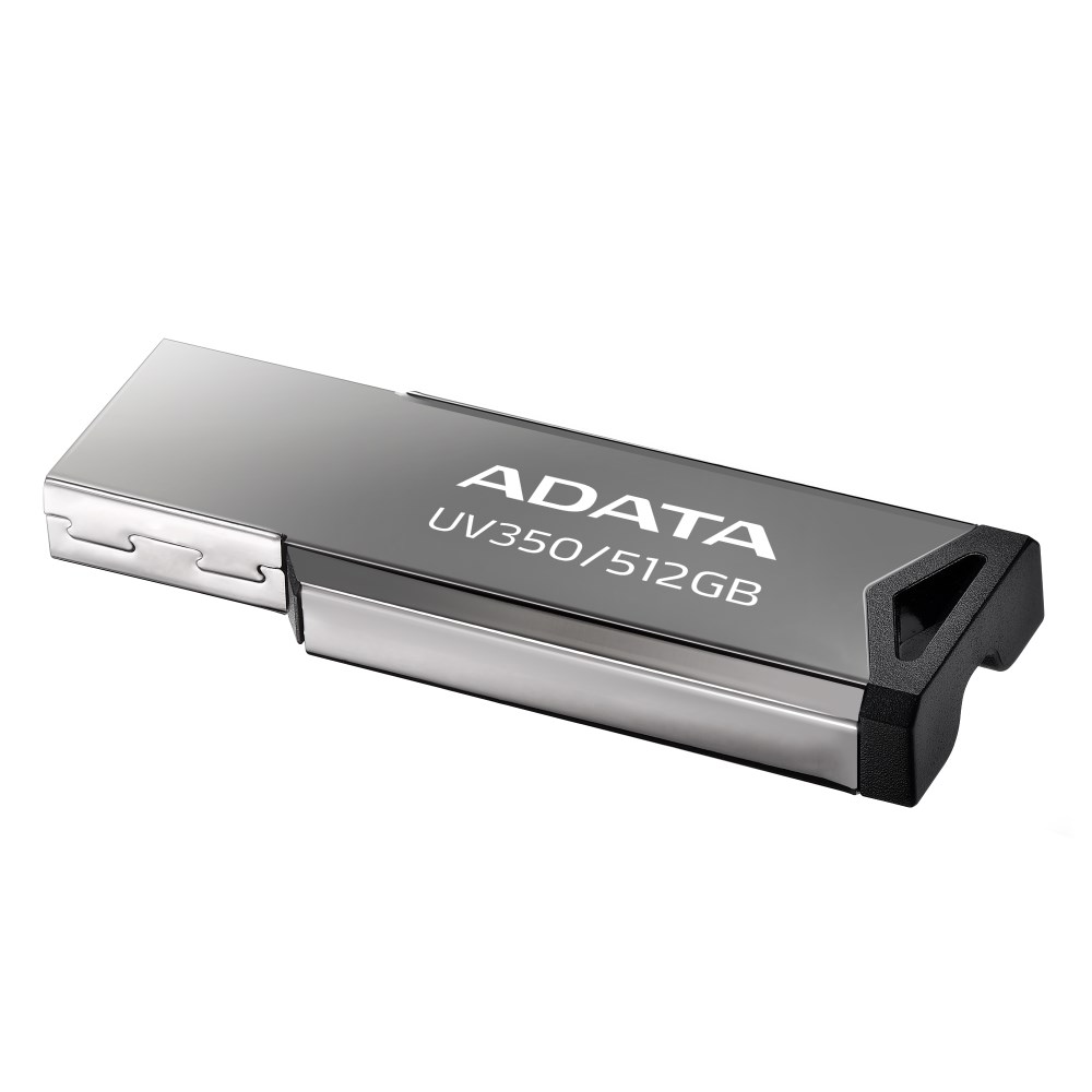 ADATA Flash Disk 512GB UV350,  USB 3.2 Dash Drive,  tmavě stříbrná textura kov1 