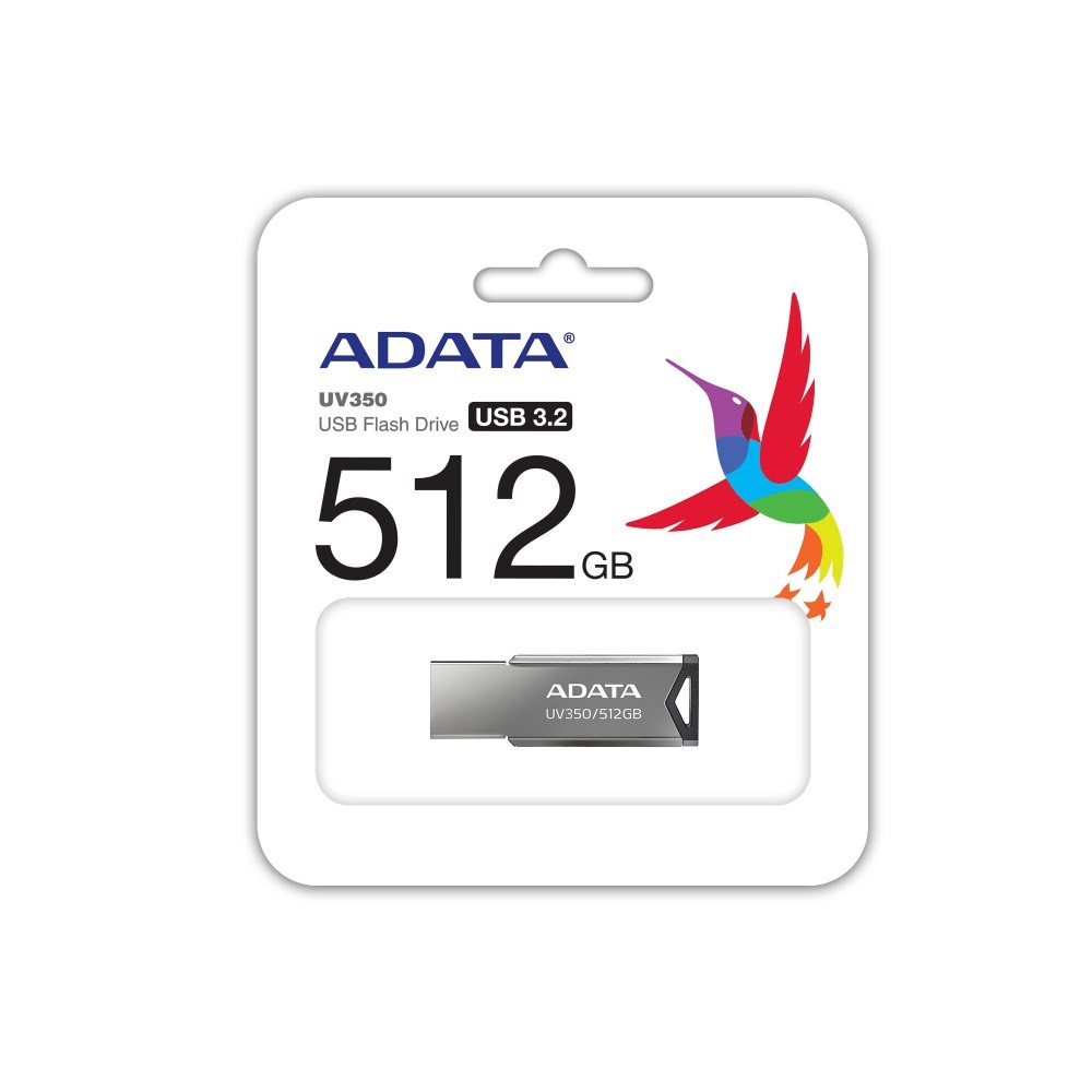 ADATA Flash Disk 512GB UV350,  USB 3.2 Dash Drive,  tmavě stříbrná textura kov2 
