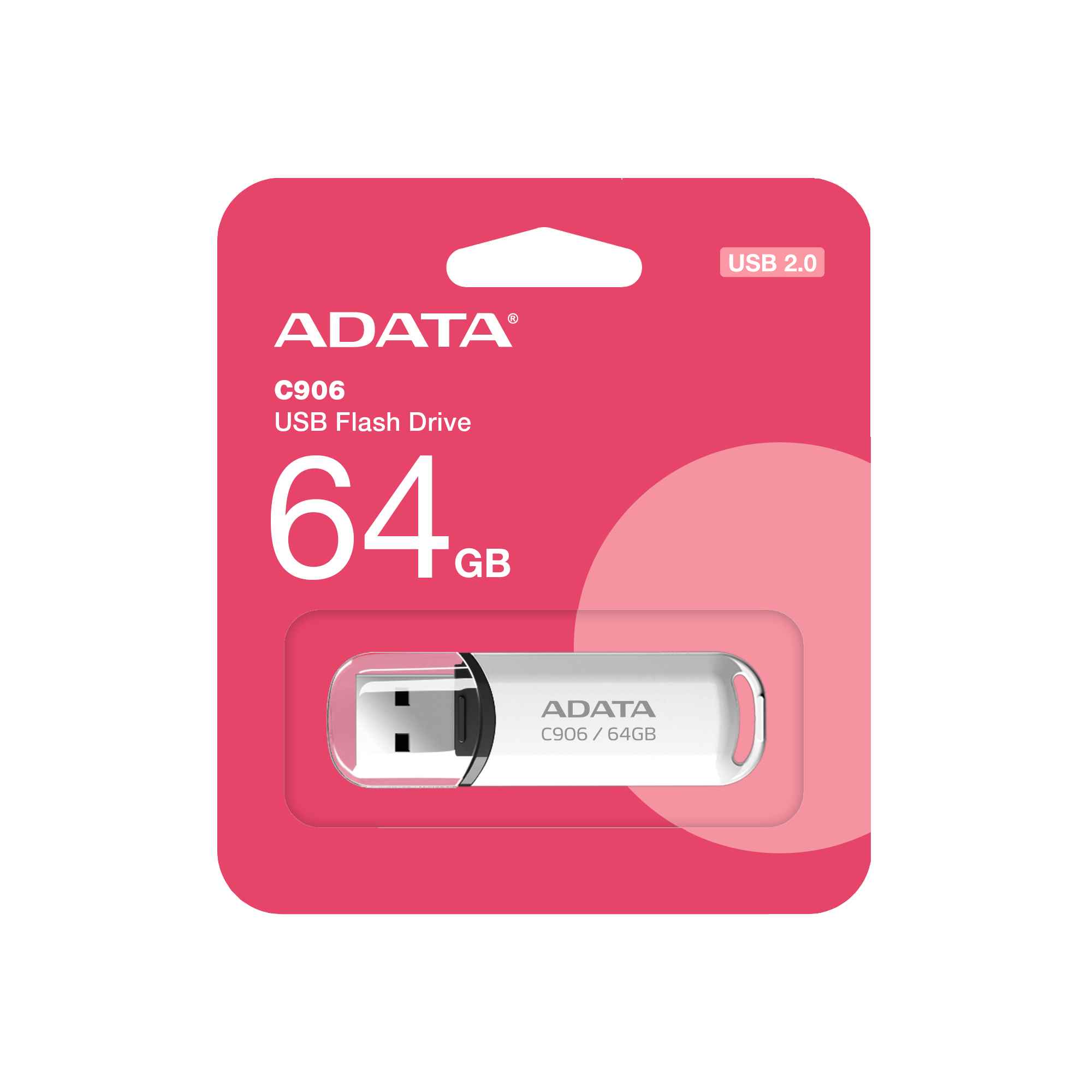 ADATA Flash Disk 64GB C906,  USB 2.0,  bílá0 