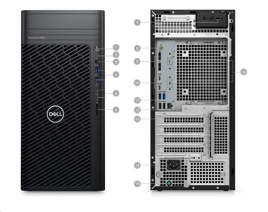 DELL PC Precision 3680 MT/500W/TPM/i7-14700/32GB/1TB SSD/Nvidia RTX 2000 Ada/vPro/Kb/Mouse/W11 Pro/3Y PS NBD4 