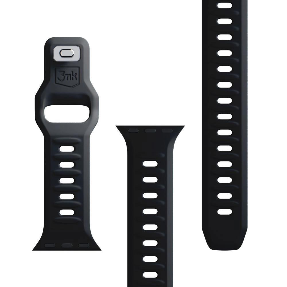 3mk Silicone Watch Strap pro Apple 42/ 44/ 45/ 49 mm Black7 