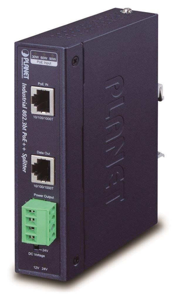 Planet IPOE-173S napájení po ethernetu IEEE802.3bt, 70W, 1xGbE, DIN, IP30, -40 až 75 C2 