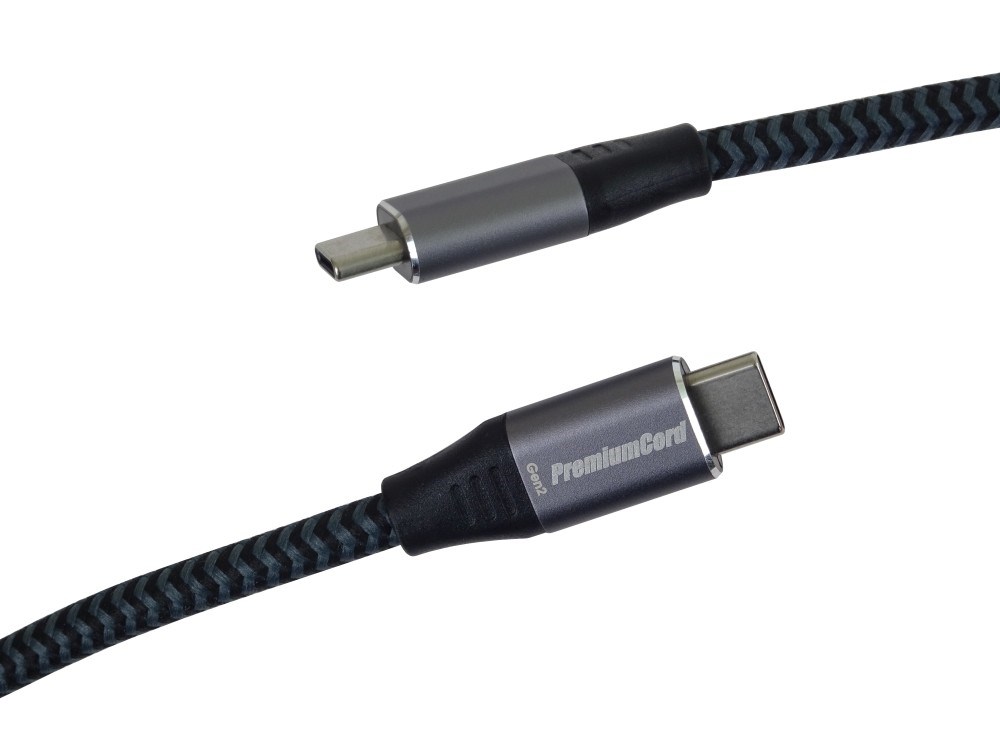 PREMIUMCORD USB-C kabel (USB 3.2 Gen2x2,  5A,  100W,  20Gbit/ s) 3m,  Šedá2 