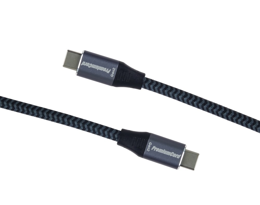 PREMIUMCORD USB-C kabel (USB 3.2 Gen2x2,  5A,  100W,  20Gbit/ s) 3m,  Šedá3 