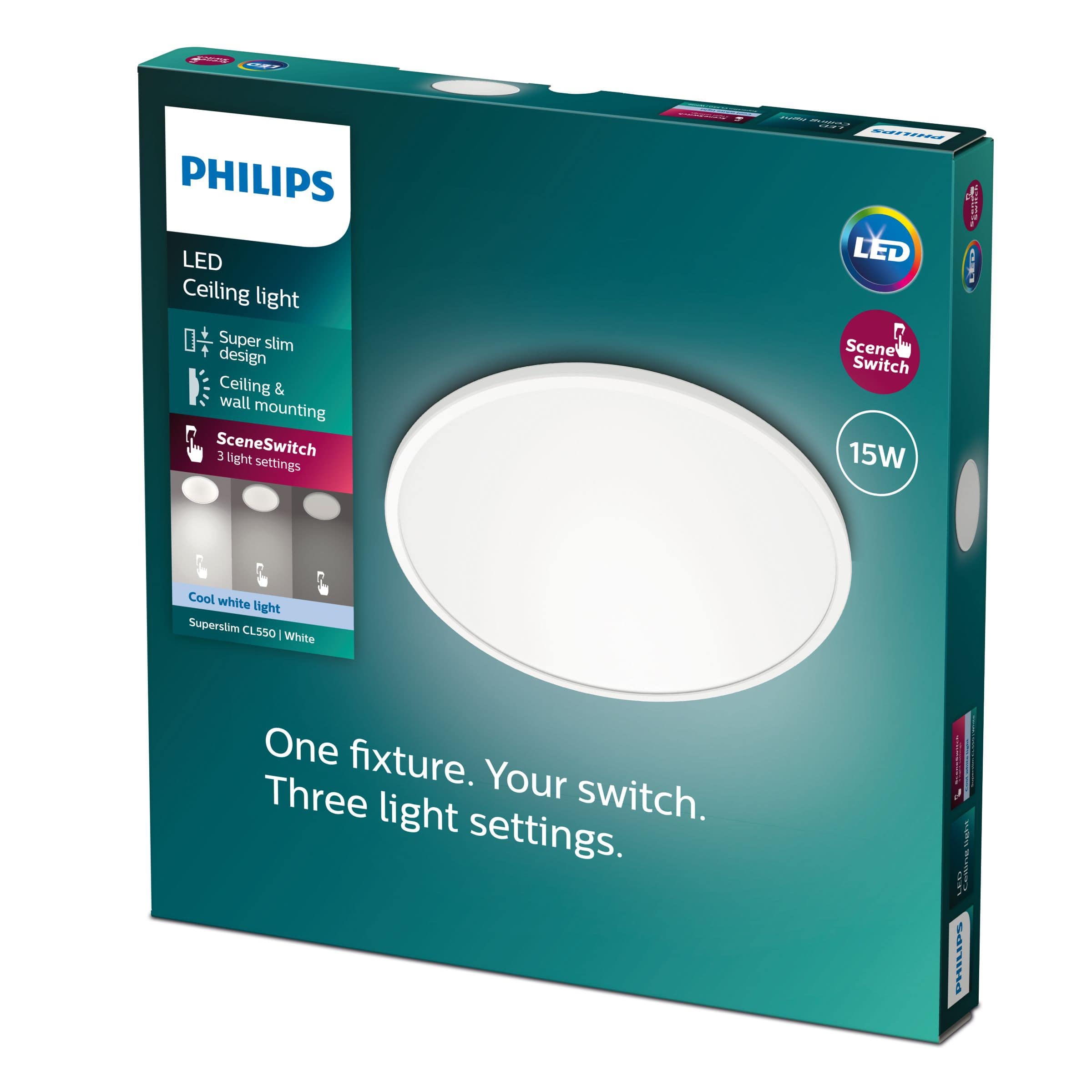 PHILIPS stropní světlo Superslim CL550 SS RD 15W 40K W WV 06 - bílá0 