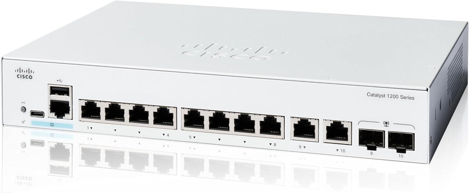 Cisco Catalyst switch C1200-8T-E-2G (8xGbE,2xGbE/SFP combo,fanless)0 