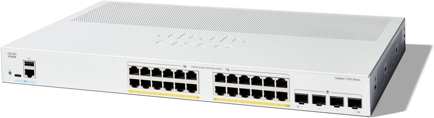 Cisco Catalyst switch C1300-24P-4G (24xGbE, 4xSFP, 24xPoE+, 195W, fanless)0 