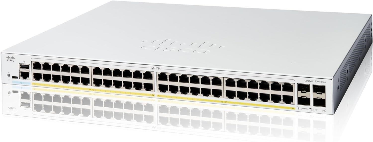 Cisco Catalyst switch C1300-48P-4G (48xGbE,4xSFP,48xPoE+,375W)0 