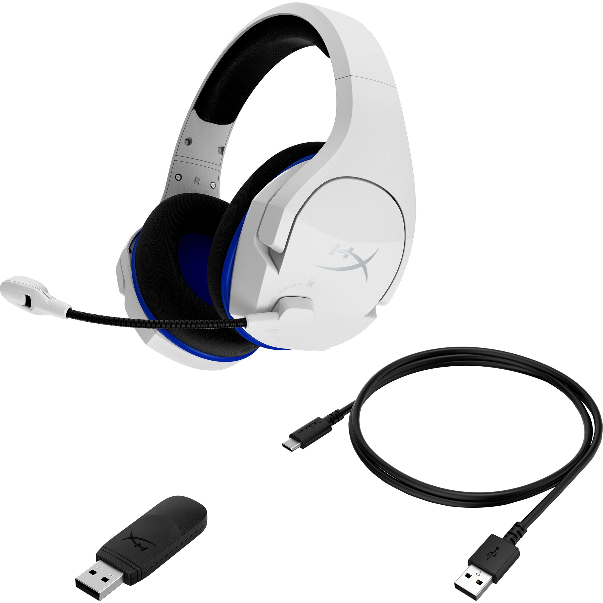 HyperX Cloud Stinger Core - Wireless Gaming Headset (White-Blue) - PS5-PS4 (HHSS1C-KB-WT/ G)- Sluchátka pro herní konsole7 