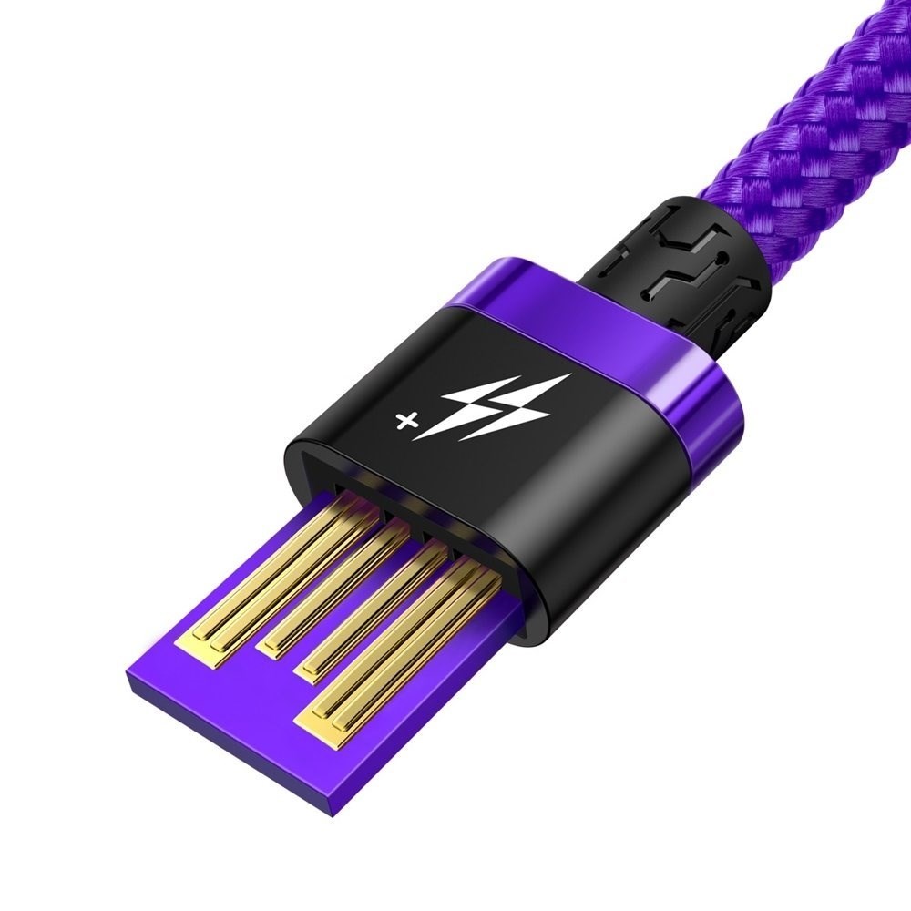 BAZAR - Baseus nabíjecí  datový kabel HW Flash Charge USB-C 40W 2m, fialová - Po opravě (Náhradní krabice)6 