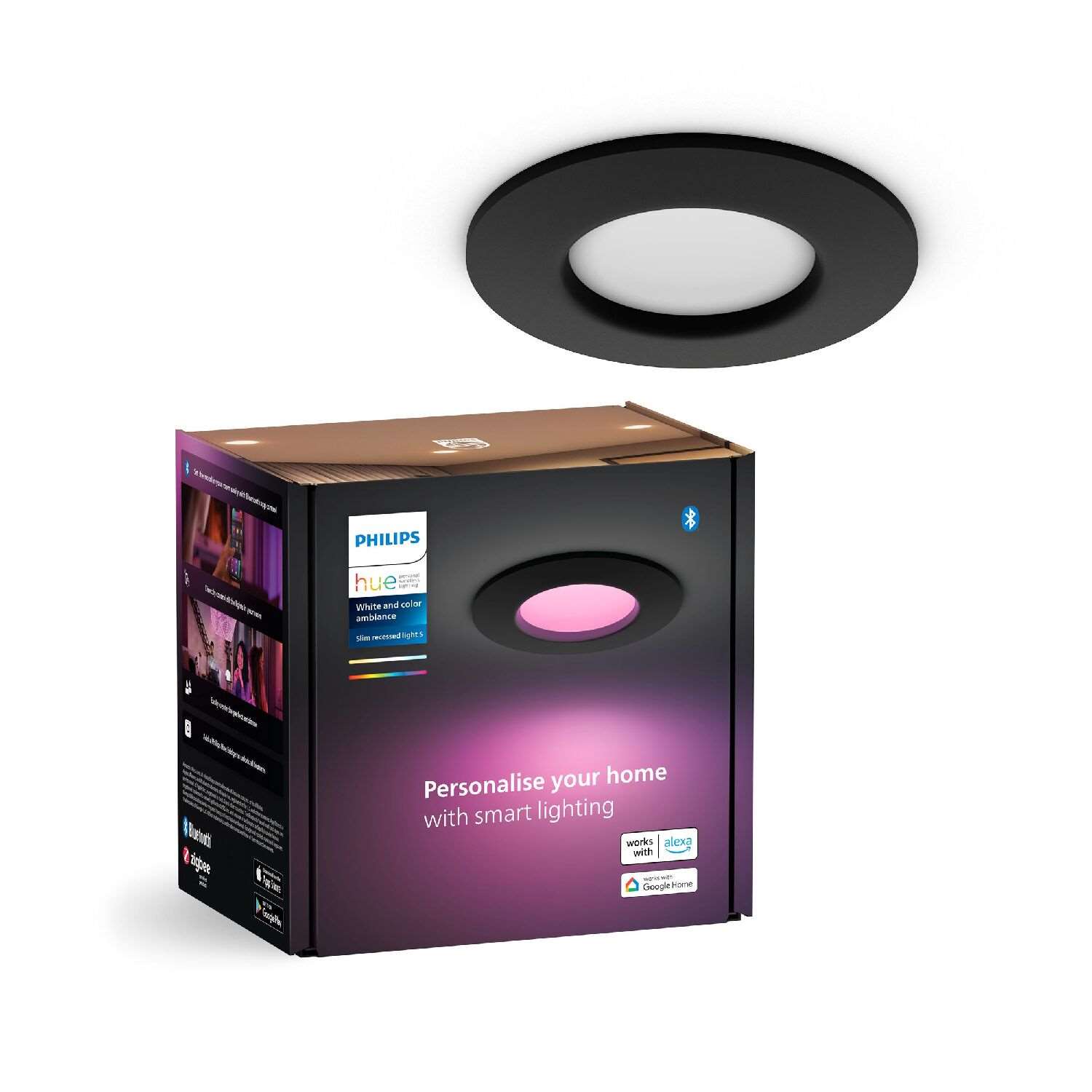 PHILIPS Hue bodové světlo WACA Slim S, 1000lm, 8, 3W, černá0 