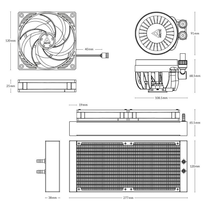 ARCTIC Vodní chladič Liquid Freezer III 240,  2x120mm,  AM5,  LGA1851,  černá1 