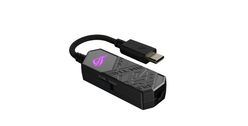 ASUS adaptér ROG CLAVIS adaptér na sluchátka,  USB-C na 3.5mm Jack,  ARGB6 