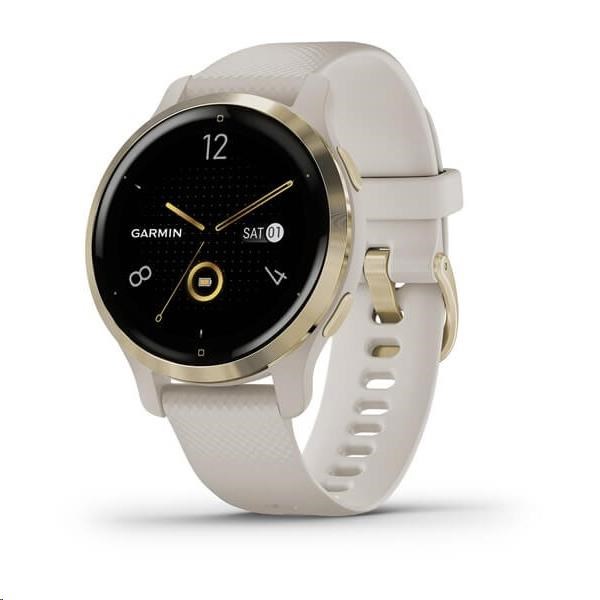 BAZAR - Garmin GPS sportovní hodinky Venu2S Light Gold/Sand Band - použité0 