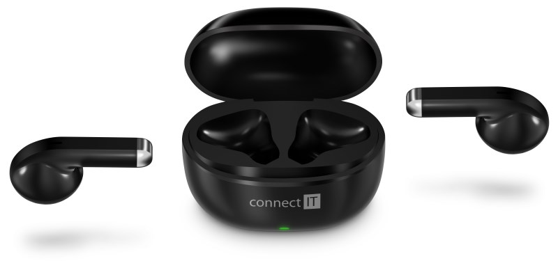 CONNECT IT Sluchátka True Wireless SonicBass, špunty do uší s mikrofonem, Bluetooth, černá1 