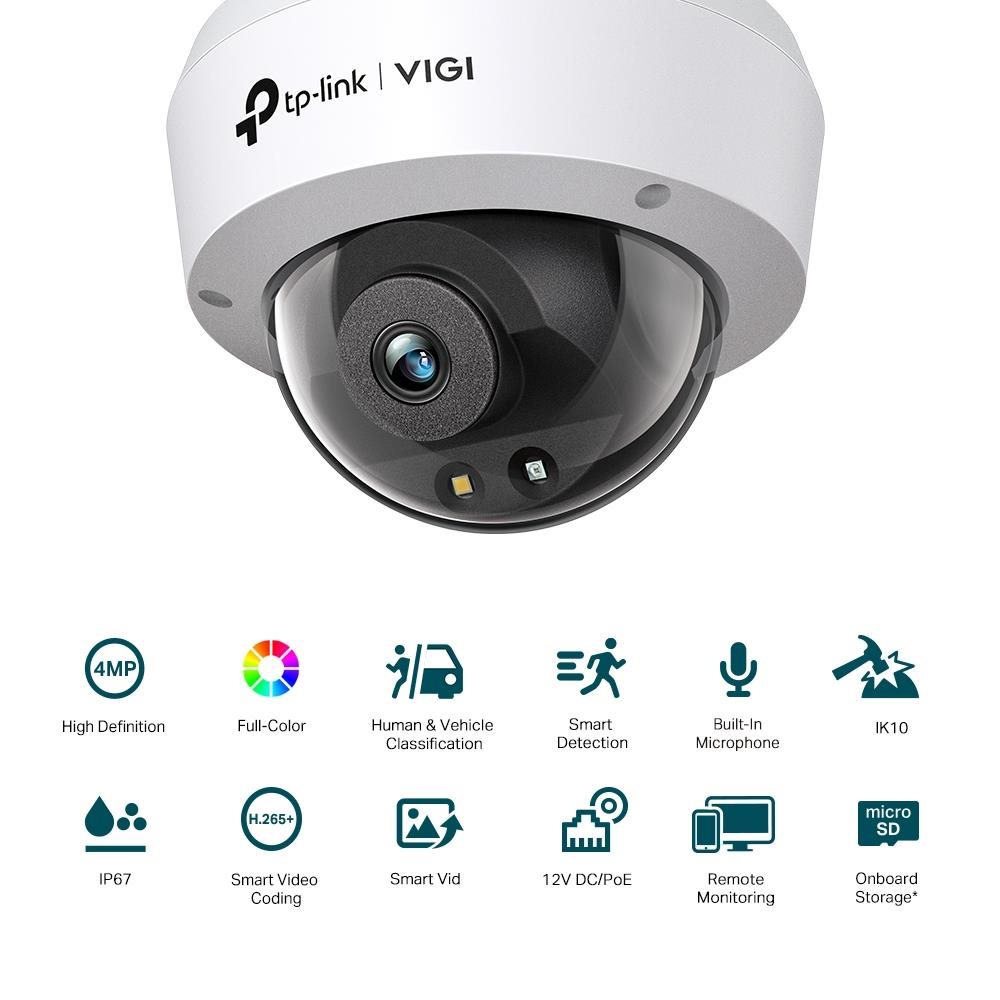 TP-Link VIGI C250(2.8mm),  5MP,  Dome,  PoE,  IR 30m,  Micro SD card1 