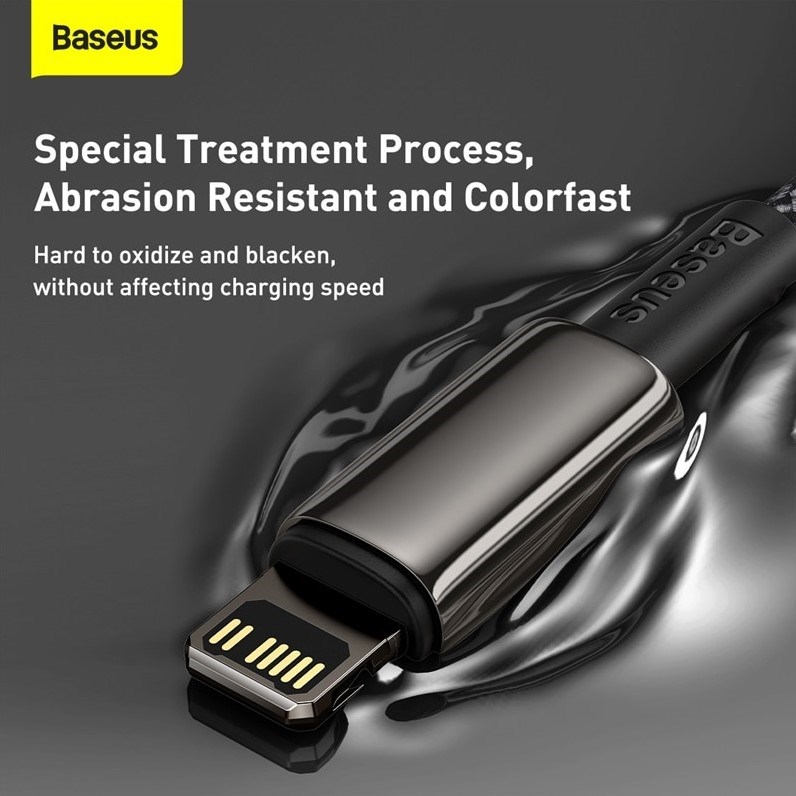 BAZAR - Baseus Tungsten Gold rychlonabíjecí datový kabel USB-C na Lightning PD 20W 1m černá - Po opravě Náhradní krabice1 