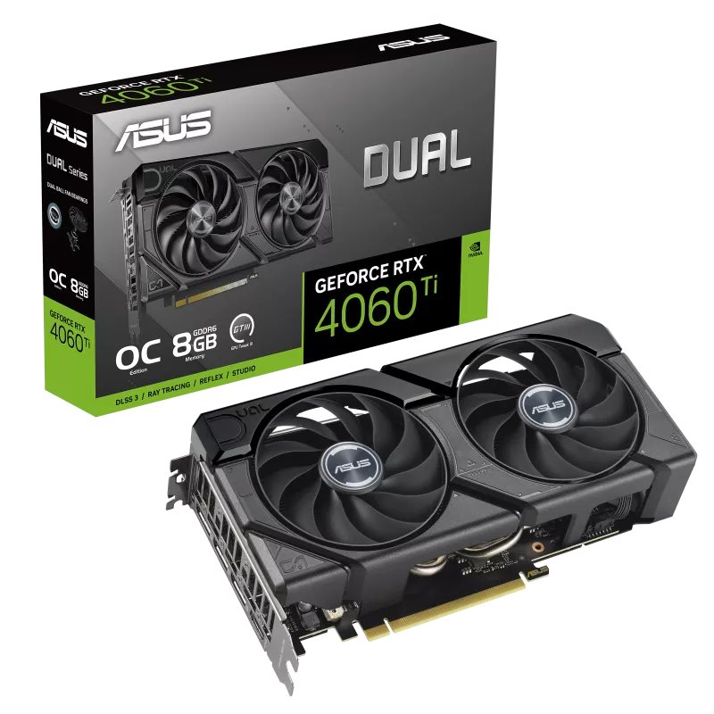 ASUS VGA NVIDIA GeForce RTX 4060 Ti DUAL OC EVO 8G, 8G GDDR6, 3xDP, 1xHDMI0 