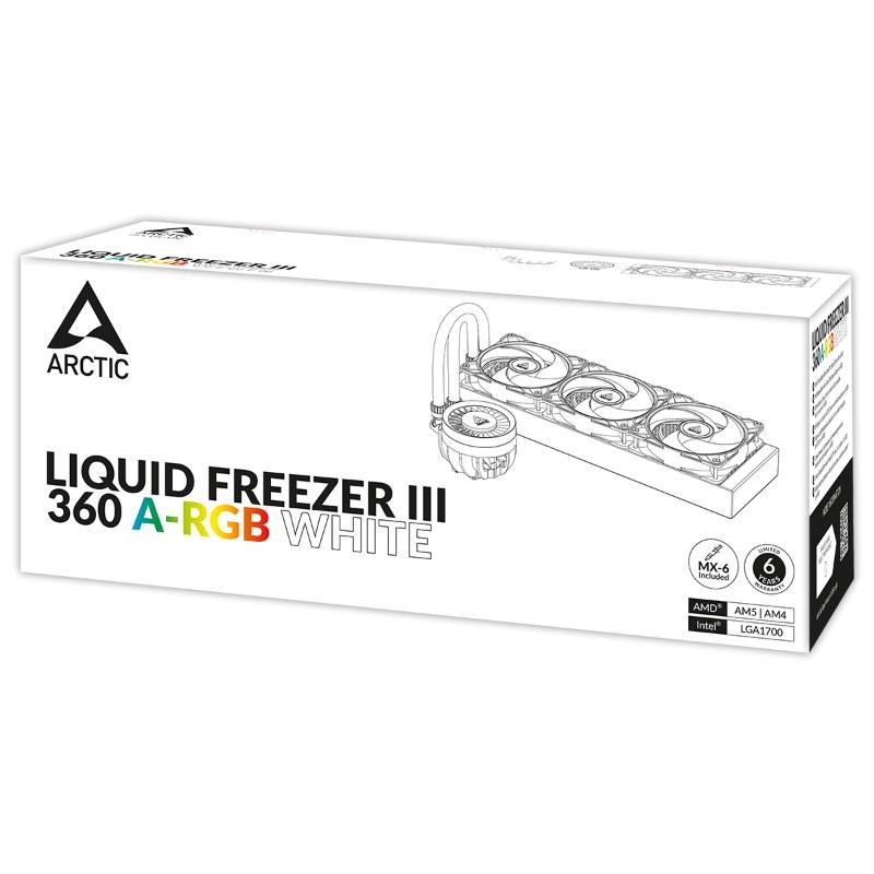 BAZAR - ARCTIC Vodní chladič Liquid Freezer III 360 ARGB, 3x120mm, AM5, LGA1700, bílá - rozbaleno6 