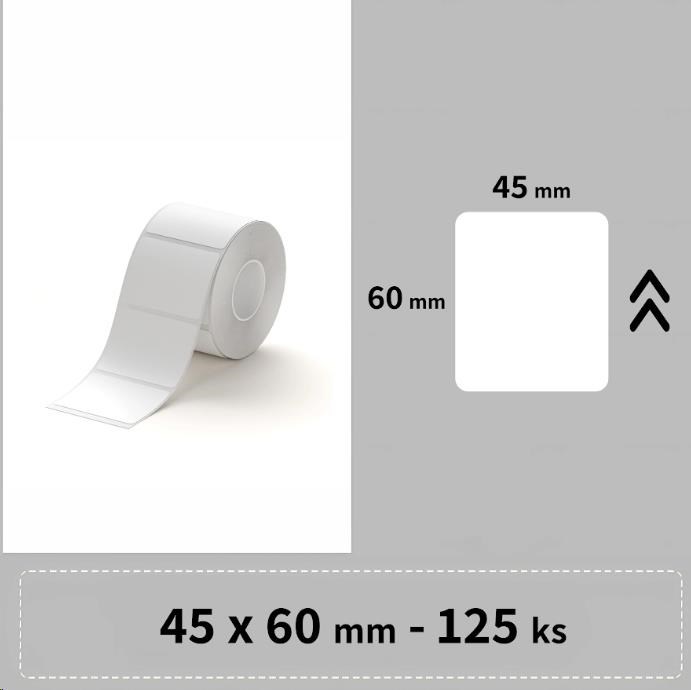 Niimbot štítky R 45x60mm 125ks Bílé pro B21, B21S, B3, B1S0 