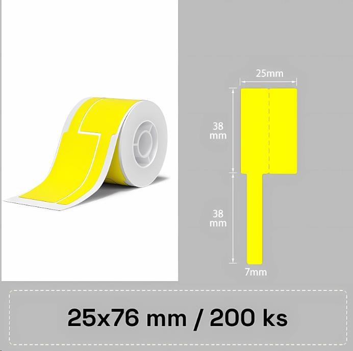 Niimbot štítky na kabely T 25x76mm 200ks Žluté pro B21, B21S, B3, B1S1 