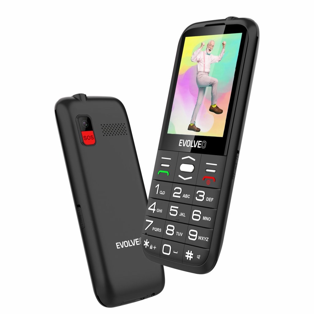 BAZAR - EVOLVEO EasyPhone XO,  mobilní telefon pro seniory s nabíjecím stojánkem,  černá - Poškozený obal (Komplet)2 