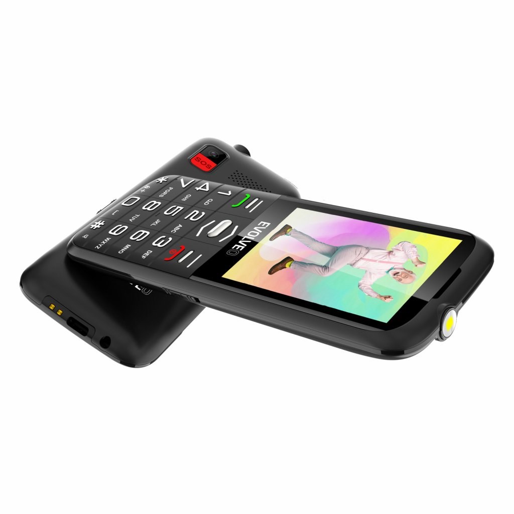 BAZAR - EVOLVEO EasyPhone XO,  mobilní telefon pro seniory s nabíjecím stojánkem,  černá - Poškozený obal (Komplet)5 