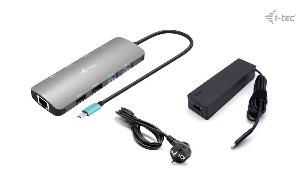 i-tec USB-C Metal Nano 2x HDMI Docking Station,  PD 100W + Charger 100W (bundle)6 