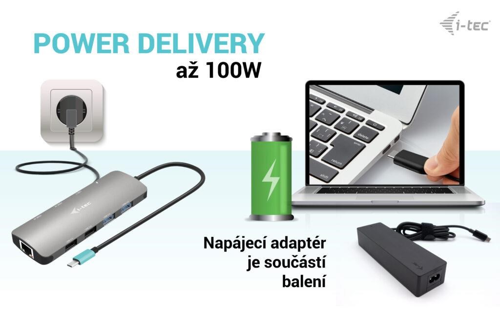 i-tec USB-C Metal Nano 2x HDMI Docking Station,  PD 100W + Charger 100W (bundle)2 