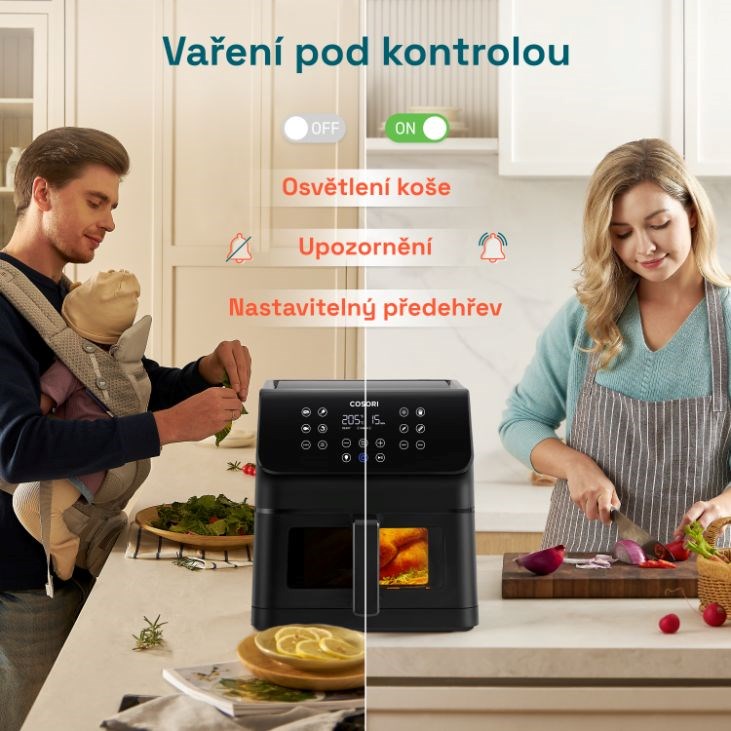 Cosori P653 PREMIUM II Plus Chef edition 6, 2l horkovzdušná fritéza12 