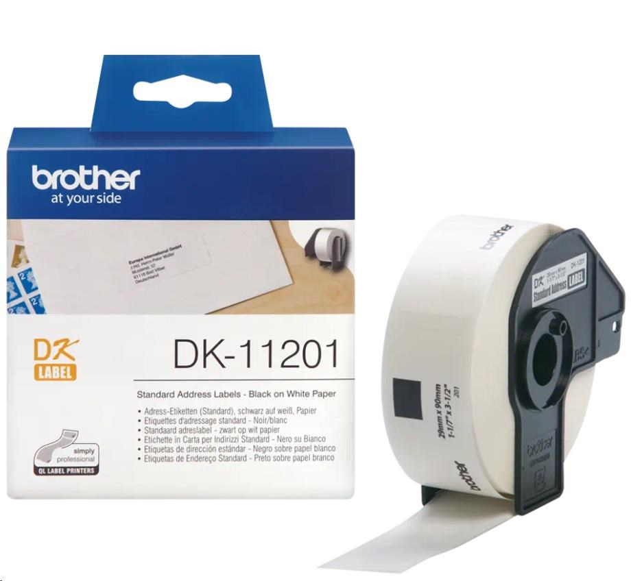 BROTHER DK-11201 Štandardné adresné štítky (400 ks) 29 mm x 90 mm0 