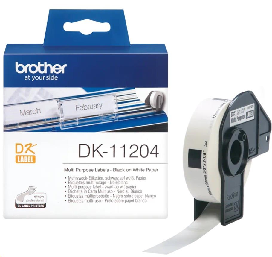 BROTHER DK-11204 Viacúčelové etikety 17x54 mm (400 ks)0 