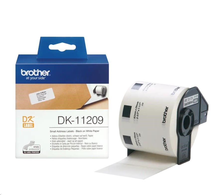 BROTHER DK-11209 Úzke adresné štítky 29x62mm (800 ks)0 