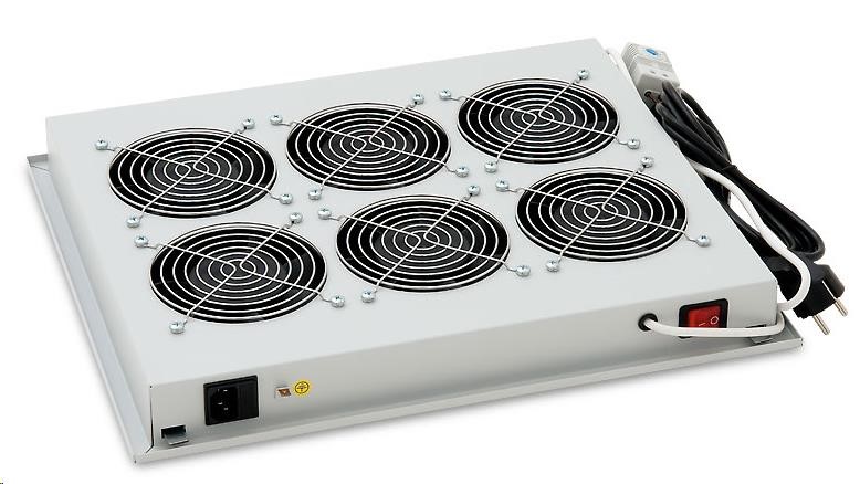 TRITON Ventilačná jednotka horná (dolná), 6 ventilátorov-230V/90W, termostat, sivá0 