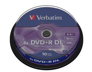 VERBATIM DVD+R(10-pack) Dvojvrstvové/8x/8.5 GB/vreteno0 