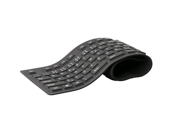 C-TECH klávesnice FK-01,  gelová,  flexibilní,  černá,  USB,  CZ/ SK0 