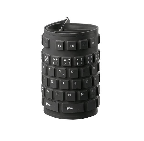 C-TECH klávesnice FK-01,  gelová,  flexibilní,  černá,  USB,  CZ/ SK1 