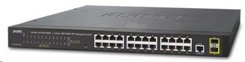 Planet switch GS-4210-24T2S,  L2/ L4,  24x 1000Base-T,  2x SFP,  web,  SNMP V3,  VLAN,  QOS,  IPV60 