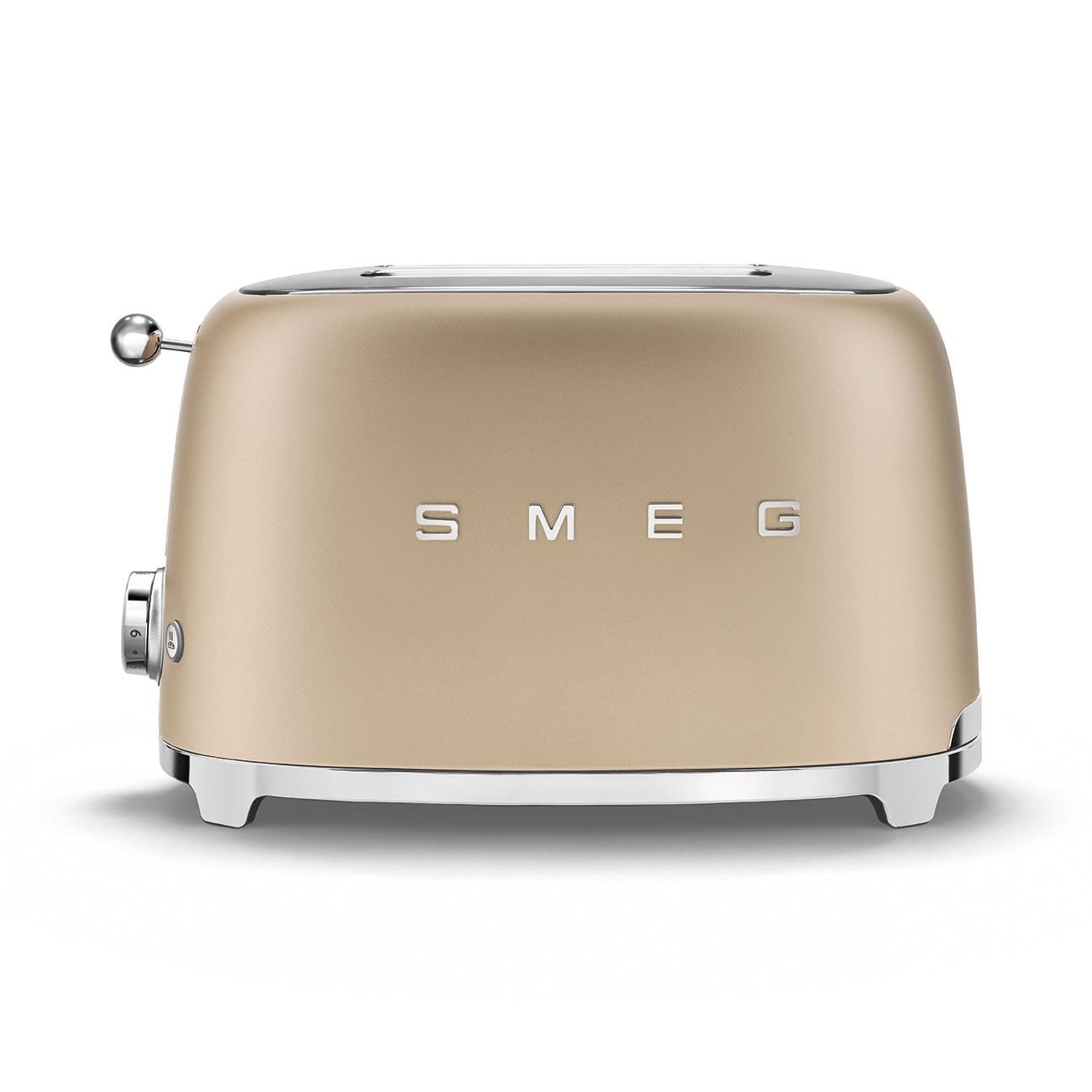 Smeg TSF01CHMEU toustovač / topinkovač, 2 toasty, 6 úrovní opékání, zásuvka na drobky, styl. 50. let, matně zlatá3 