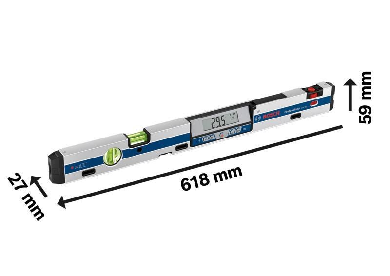 BOSCH GIM 60 L digitální vodováha, 60 cm, měřicí rozsah 4x 90°, ochranné pouzdro1 